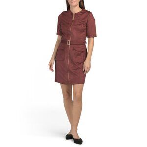 NANETTE NANETTE LEPORE Oxblood Front Zip Mini Dress